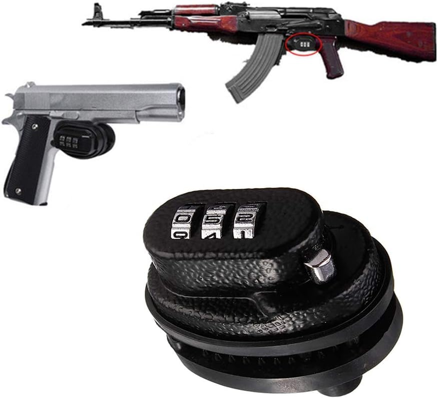 HONESECUR Cadenas pour Armes, Cadenas pour Arme à feu, Keyed Alike Trigger Gun Lock - Fits Pistols, Rifles, & Shotguns