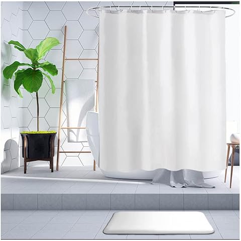 Hayrets Weißer Duschvorhang extra Breit 250x230 Überlänge Cover