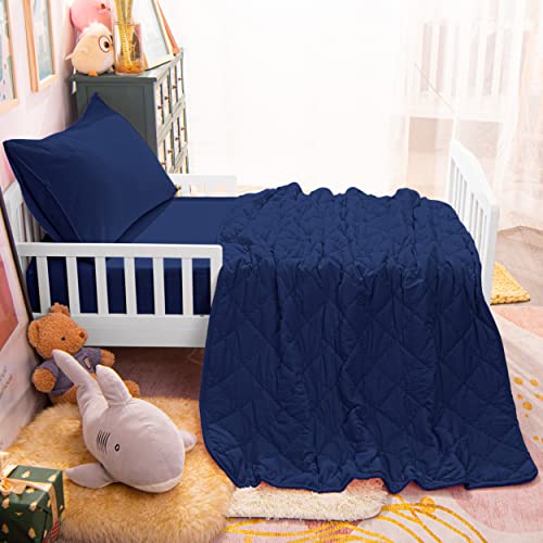 Ntbay AUSNTZHFS-QU-TO-NAVY Toddler Bedding Set - 4 Piece Soft And Breathable Crib Bedding Set thumb #7