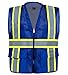 Safety Depot Breathable Safety Vest Multiple Colors Available, 4 Lower Pockets, 2 Chest Pockets with Pen Divider & High Visibility Reflective Tape MP40 (Mesh Royal Blue, 2XL)