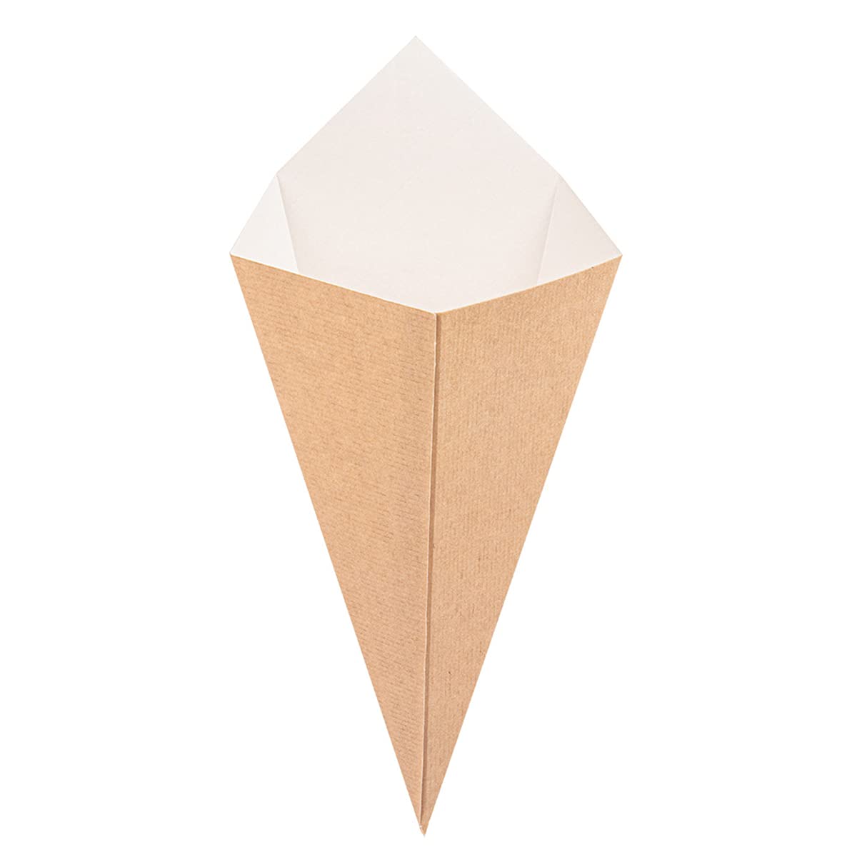 García de Pou 200 Unités - Cornets Frites 'Thepack' 250 G 220 g/m2, 15,7 x 26,8 cm Naturel Carton Ondulé Nano-Micro