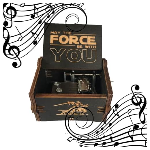 MINGZE Caja de música de Madera manivela, Pure Hand-Classical Music Box Hand-Wooden Music Box Creative Wooden Crafts Best Gifts, Variedad de Estilos (Star Wars（Black）)