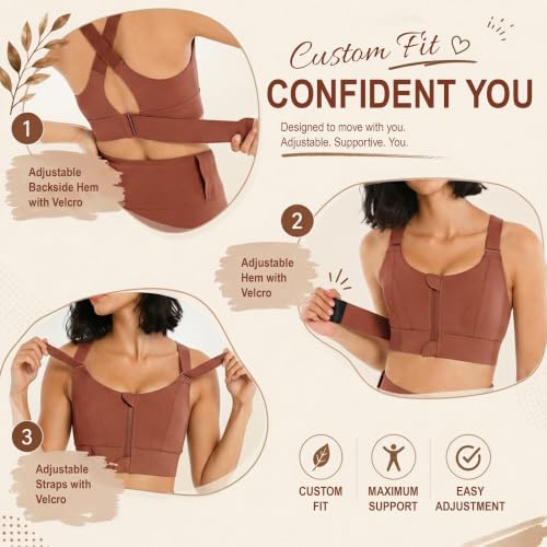 Image of Shoppy Villa - high Impact Sports Bra for Heavy Breast Full Coverage | Gym Bras for Women Workout | Yoga Bra,with Front Zipper Seamless Bra Push up Bras for Women | Black | 2X-Large
