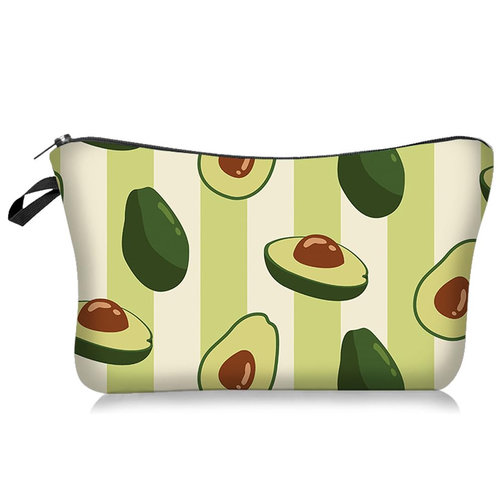 YGCHEN Niedliche Kosmetiktasche mit Avocado Motiv, Geräumige Beauty Bag für Make-up, Toilettenartikel und Reisezubehör, Ideal als Reisekulturtasche, Badetasche oder Geschenk für Avocado-Liebhaber