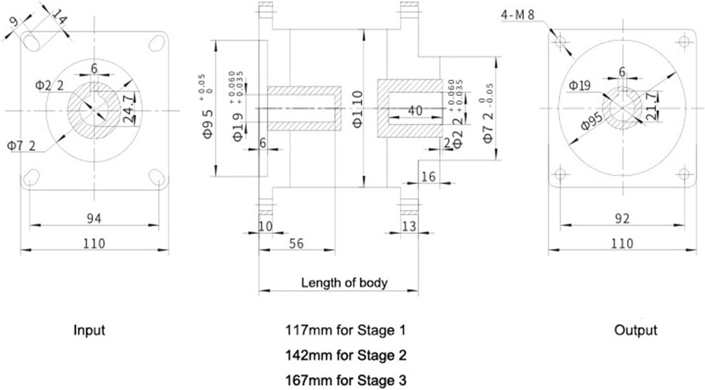Planetary Gearbox 4:1 36:1 30:1 10:1 13:1 16:1 20:1 2Planet Reducer 110 Hole output for 110mm Servo Motor(30 to 1)