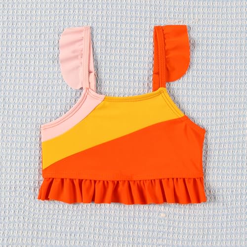 Toddler Girl Swimsuit Color Block Swimwear Girls Beach Bathing Suit Two Pieces Bikini Set Summer 1-6 Years4