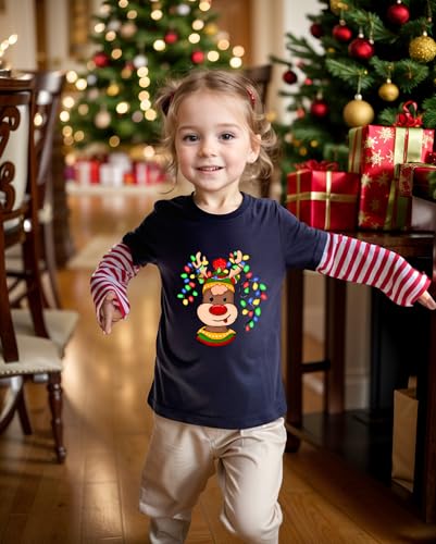 Baby Boys Christmas Shirt Toddler Holiday Dino Tree Long Sleeve Xmas Graphic T-Shirt Clothes Outfit 1-7 Years3
