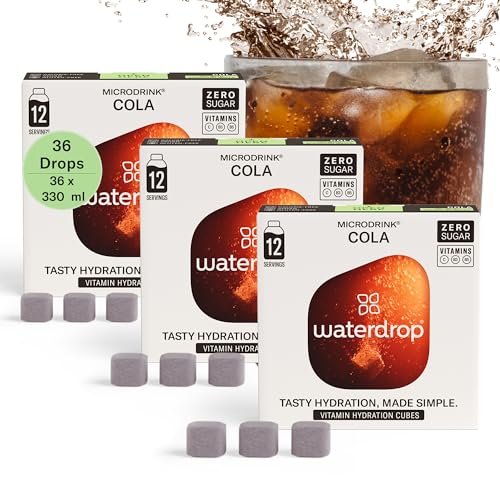 waterdrop® Microdrink Cola EDICIÓN ESPECIAL, 36 cubos sin calorías, sabor para agua sin azúcar, zero sugar