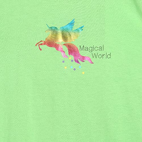 Image of miniklub Girls Round Neck Short Sleeve Knitted Cotton Top (Green Color)