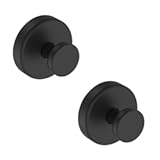 Suction Cup Hooks for Shower, Removable Towel Hooks for Bathroom Window Glass Door Wall, Bath Robe Looafh Wreath Hook for Hanging - 2 Pack, Black