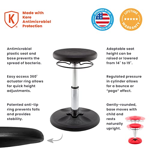 Image of Kore Adjustable Wobble Stools, Flexible Seating for Ages 6-12, 14-24in Tall