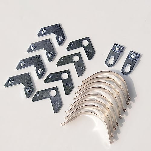 Image of 18 Pcs L Shaped Photo Frame Hardware Picture Frame Hangers Flat Angle Corner Bracket Fasteners for Hanging Photos Frame