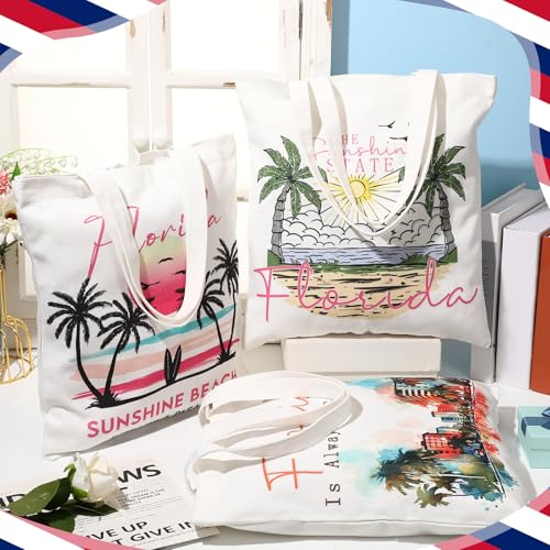 Reginary 6 Pcs City Souvenirs Gifts New York Italy Chicago Seattle Los Angeles Souvenir Canvas Tote Bag Cosmetic Bag Women3