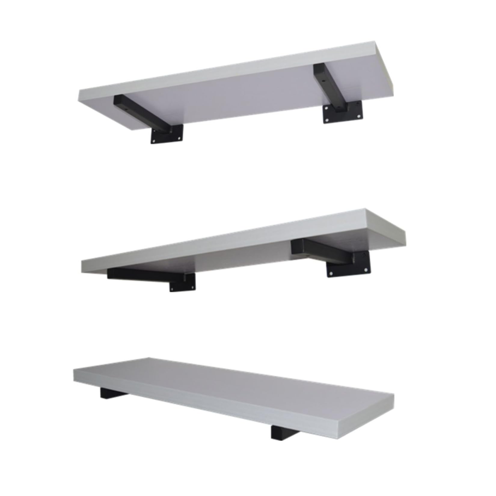 2 x Escuadras Para Estanterias,Soportes para Estantes Pesados,Escuadra Metálica para Baldas,Palomilla para Estanterías de Pared,para Salón,Cocina,Dormitorio,con Tornillos (40cm,Negro)