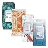 Body Prescription Makeup Cleansing Wipes - Gentle and Effective Face Wipes, 50 Count (Pack of 4), Tea Tree, Retinol, Micellar Water, and Vitamin C