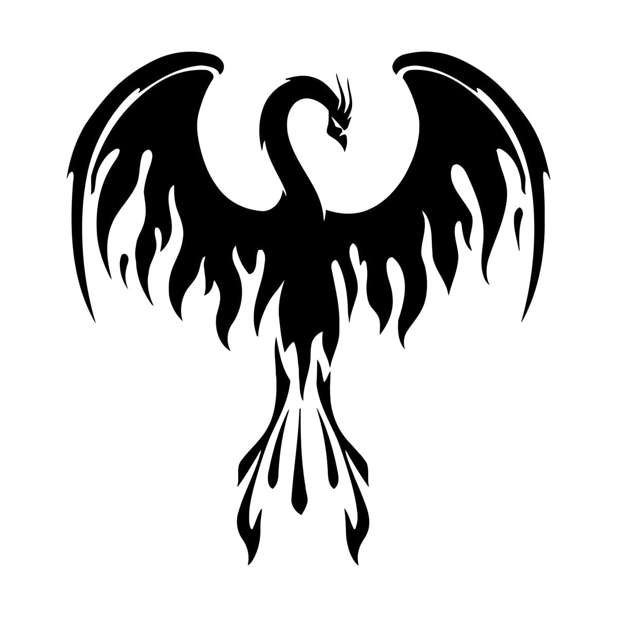Vinyl Wall Decal Phoenix Fantastic Bird Fire Forks of Flame Stickers Home Decor Living Room Bedroom Room Murals Small - 42x45cm