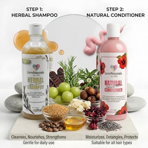 Image of Herbal Ayurvedic Shampoo with Rosemary , Flaxseeds,Methi +hairgrowth herbs| Natural, Vegan & Handmade | Hair Fall Control + Scalp Nourishment | Artificial colour & Fragrance Free | Paraben & Sulfate-Free |Dermatologically tested| (500 ml)