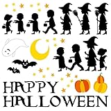 ハロウィン☆シール式ウォールステッカー halloween ハロウィーン かぼちゃ おばけ ランタン 怖い パーティ 文字 魔女 かわいい おしゃれ 大人 trick or treat ジャック・オ・ランタン お菓子 90×90cm 剥がせる 雑貨 ガラス 窓 wsl-016625-ws