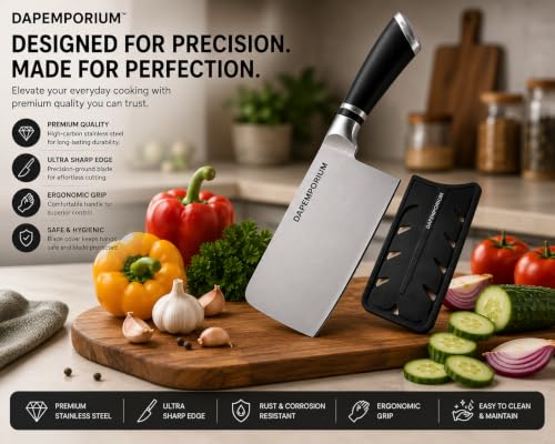 Image of Stainless Steel Knife with Steel Chopping Board & Finger Guard (Silver & Black)