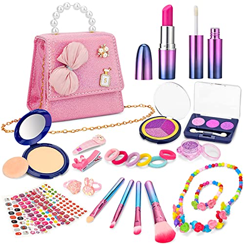 Balnore Cosmetic Beauty Set for Kids Toddler Kids Girl Children Princess Pretend Play Christmas Birthday Gift Toys for Girl (27pcs)