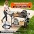Pizza Oven Table for Ooni Pizza Ovens, Grill Cart Table with Topping Station, Pizzas Stands with Wheels, Expansive Countertop Pizzas Oven Accessories for Party Fits Blackstone Ninja Cuisinart Gozney