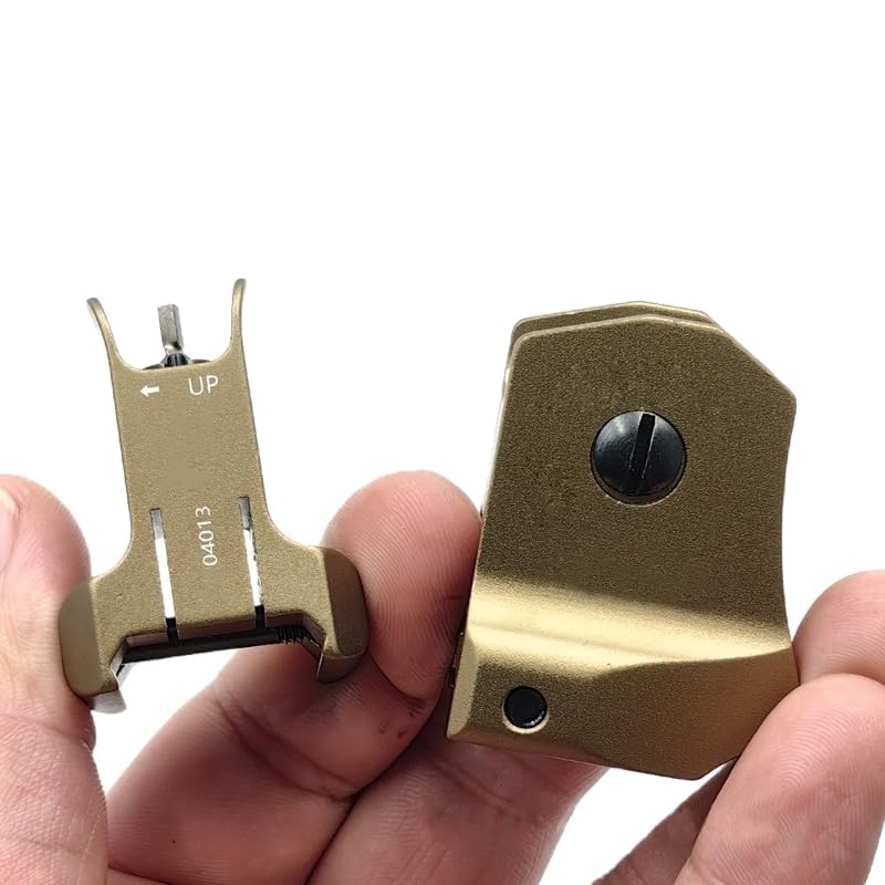 Flip Up Iron Sights?Metal Front & Rear Sights?Rapid Transition Backup Sight Set (DE)