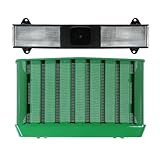 HECASA Front Bar Headlight and Hood Grille Compatible with John Deere 670 770 790 870 970 990 1070 Bar Light and Grille Replacement for LVA802641 and AM876800 2 Packages