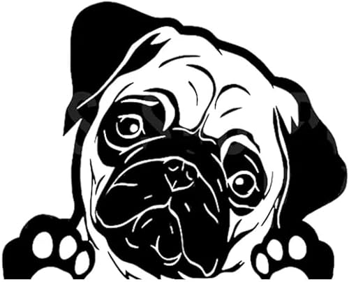 MAKTEM Calcomanías de vinilo para automóvil de bulldog francés, linda ventana gráfica de automóvil, calcomanía de vinilo para raza de perro,
