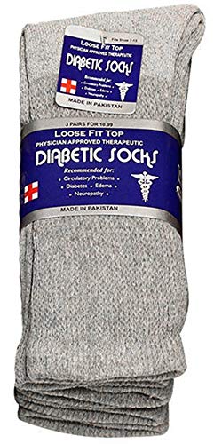 Chaussettes pour diabétiques en lot de 3 à 12 paires de modèle mi-bas