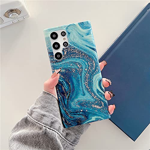 Coque en marbre dégradé de Paillettes pour Samsung Galaxy A52 et S22 Ultra