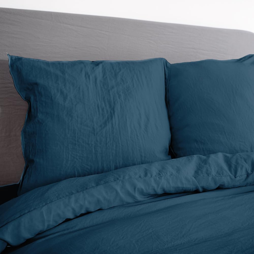 Set copripiumino 240x220 cm e 2 federe 63x63 cm in cotone percalle verde - Lidia