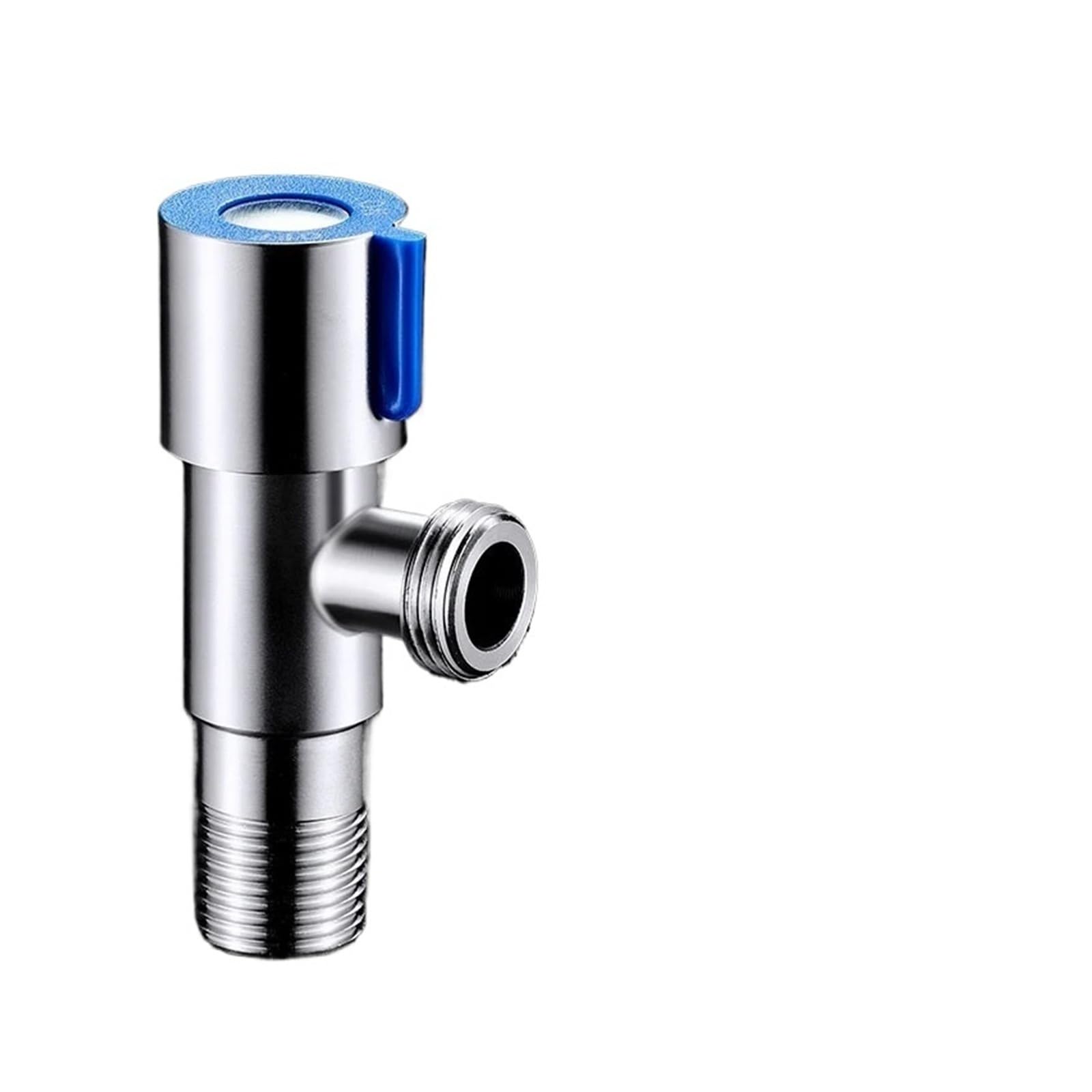 Bvhisehp 1 In 1 Out-Blue 1 Inlet 2 Stainless Steel Angle Valve Dual Handle Control Hot Cold Water Triangle Shut Off Valve For Washing Machine Toilet Bathroom Faucet(1 In 1 Out-Blue)