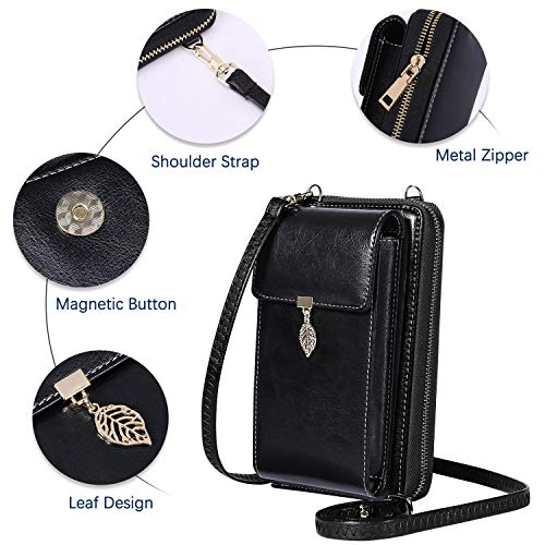HUANLANG Small Crossbody Phone Bags for Women Leather Cell Phone Purse Wallet4