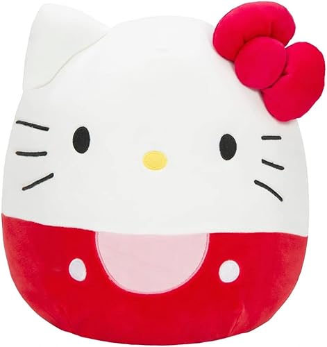 Miniatura 1 de Squishmallows JWHK-12KR Sanrio - Vestido rojo de 12 pulgadas, añade Hello Kitty a tu escuadrón, animal de peluche ultrasuave de tamaño mediano,