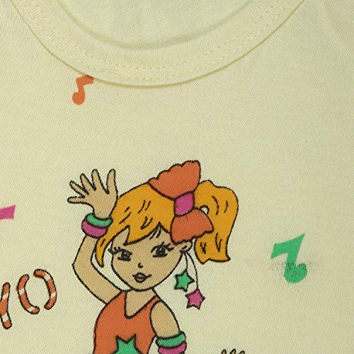 Image of superminis Baby Girl's Sleeveless Printed Cotton Regular Fit Camisole Slips - Pack of 6 & 5