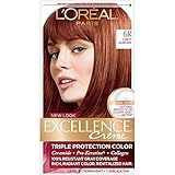 L'Oreal Paris Excellence Creme Permanent Hair Color, 6R Light Auburn, 100 percent Gray Coverage Hair Dye, Pack of 1