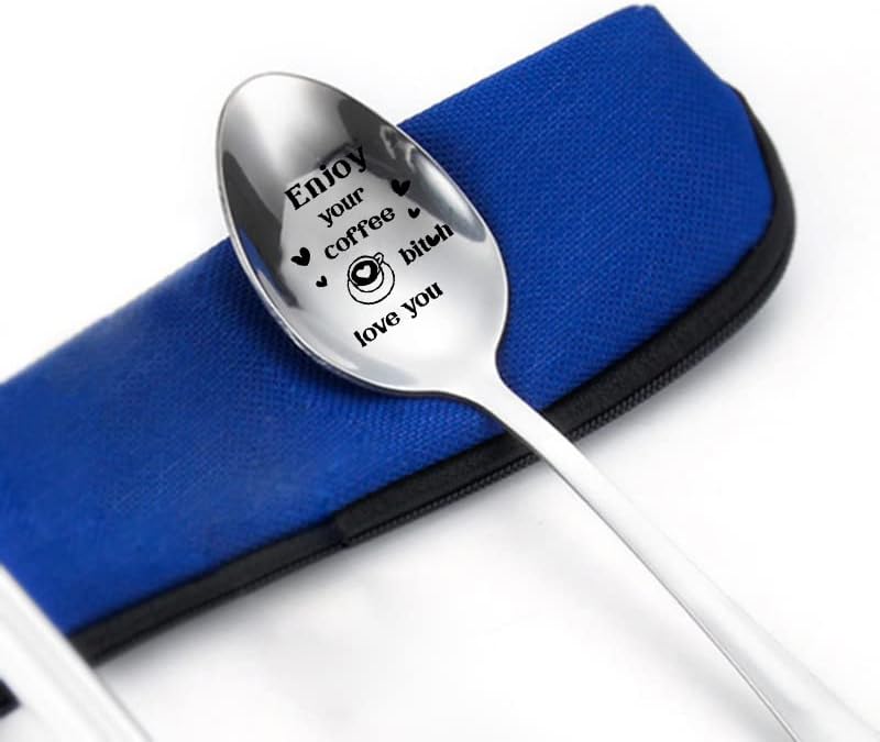 Miniatura 2 de Disfruta de tu cuchara de café, regalo para mejores amigos, novio, marido, aniversario, cumpleaños, para mejor amiga, divertidas cucharas de café