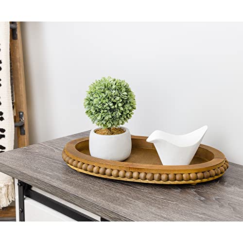 Auldhomedesignwoodbeadedtraystainedwooddecorativefarmhousestyleovalwoodentray Urban Country Home Decor Auldhome design wood beaded tray stained wood decorative farmhouse style oval wooden tray urban country home decor