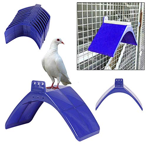 JueYan Lot de 20 Supports pour Pigeons en Plastique en Forme de V Bleu?Lot de 20 Supports de Repose-Colombe en Plastique pour Support de Grille d'habitation, perchoirs et Oiseaux Bleu