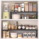 Expandable adjustable stackable kitchen organizer,Spice Racks,Counter Shelf for Cabinets,Small Cupboard Organizers,Heavy Duty Metal Pantry Storage Shelves Racks for kitchen,cabinet - Image 2