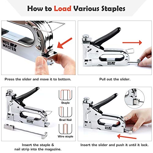 NEU MASTER Staple Gun, 3 in 1 Heavy Duty Staple Guns with Stapler Remover and 2000Pcs Staples/Nails - Image 3