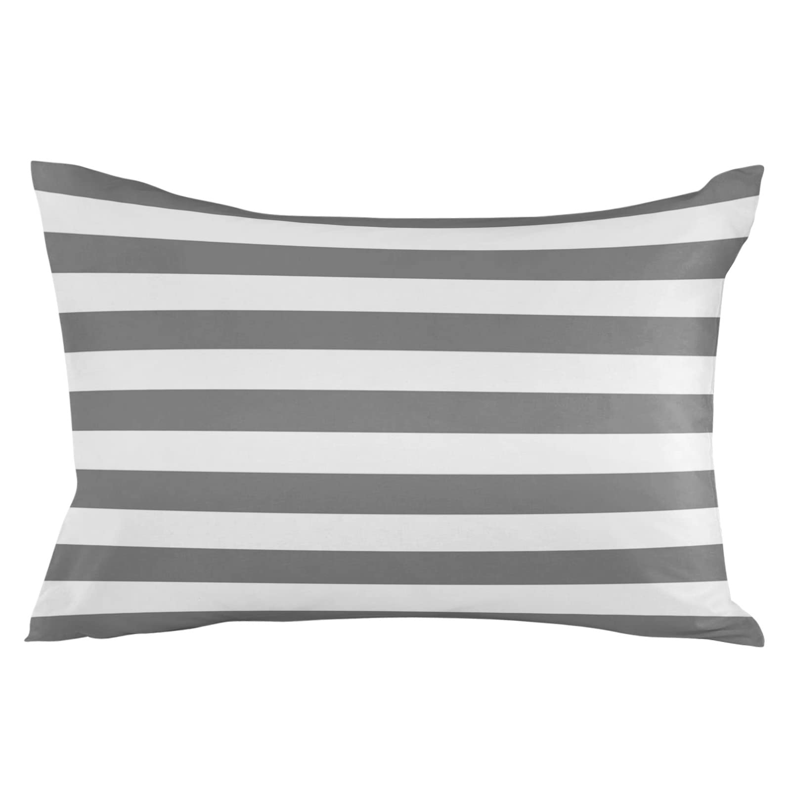 Lumbar Throw Pillow Covers 12x20 Outdoor Waterproof Pillow Covers for Patio Furniture Grey White Stripes Decorative Throw Pillow Cover Striped Pillowcases Set of 2 Cushion Case for Sofa Couch Chair โ image 1