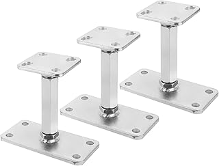 3 Stück Pfostenträger, 80 x 80 mm Pfostenträger Höhenverstellbar Höhe 140-200 mm, Stützenfuß Bodenfuß für Zäune, Unterstände, Carports, Pergolen, Bauarbeiten