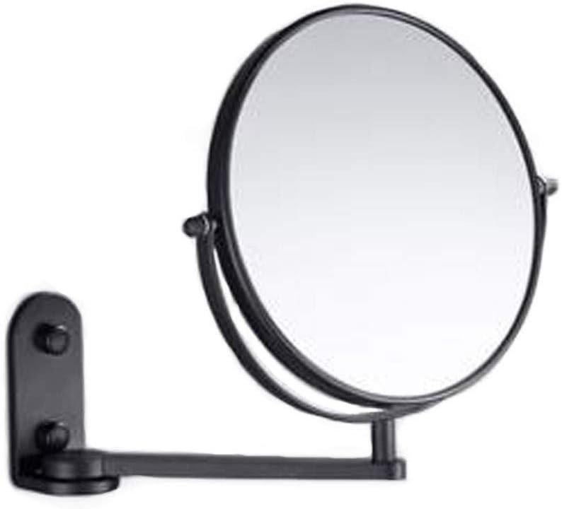 Bathroom Mirror Free Punching Folding Telescopic Magnifying Makeup Mirror Beauty Double-Sided Mirror(Size:A Color:B)