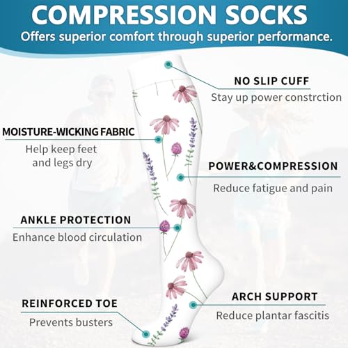 Image of 6 Pack Copper Compression Socks for Women and Men Circulation-Best Support for Medical,Running,Nursing,Athletic