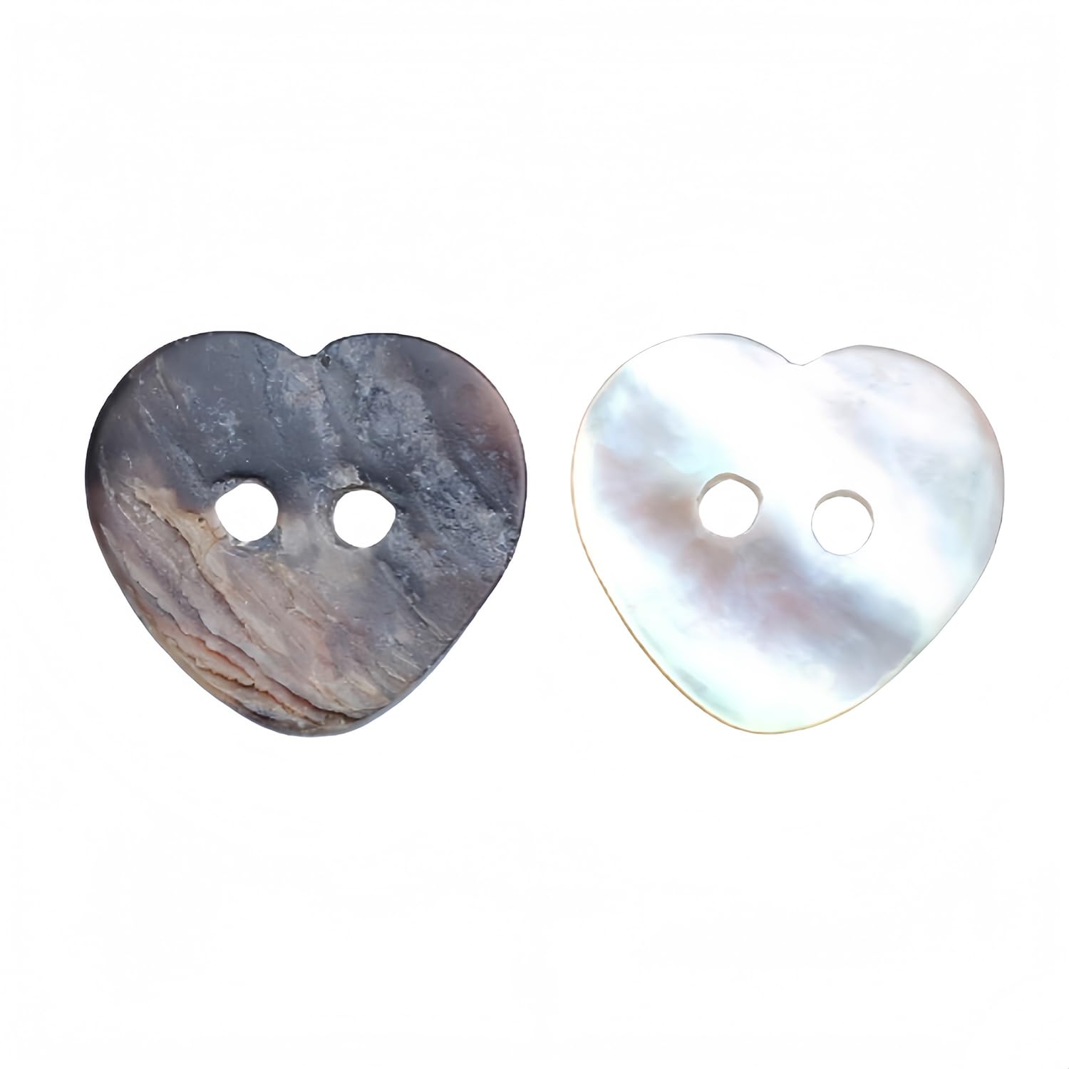 5 PCS 2 Holes Heart Star Flower Square Shaped Mother of Pearl Delicate Natural Shell Buttons for Sewing Craft Scrapbooking