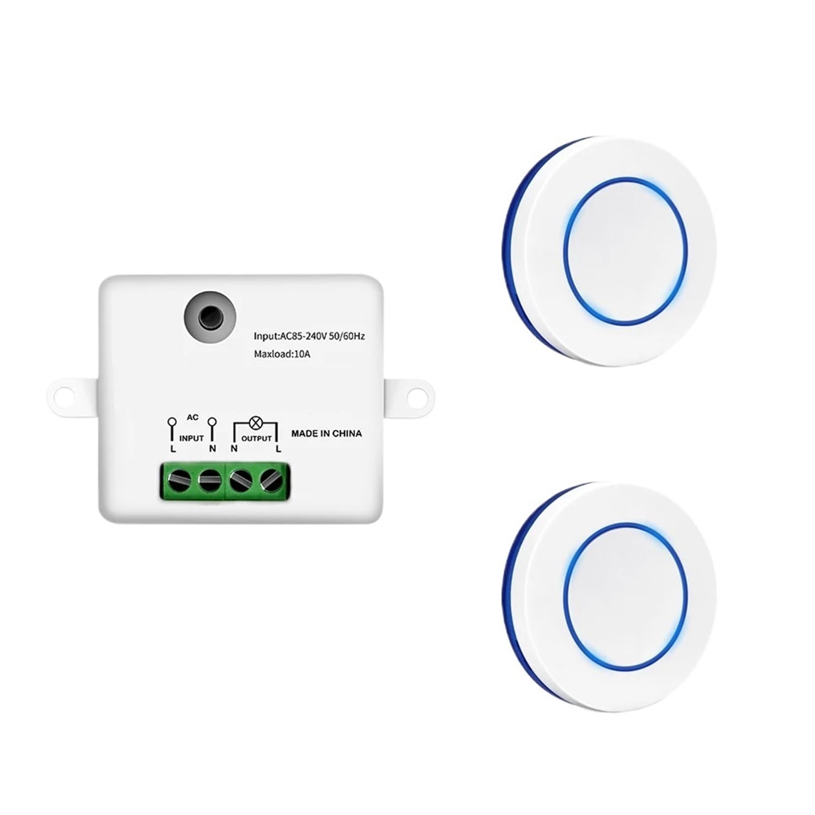Interruptor de luz remoto 433MHz con mini relé de 10A para control de iluminación LED en casa