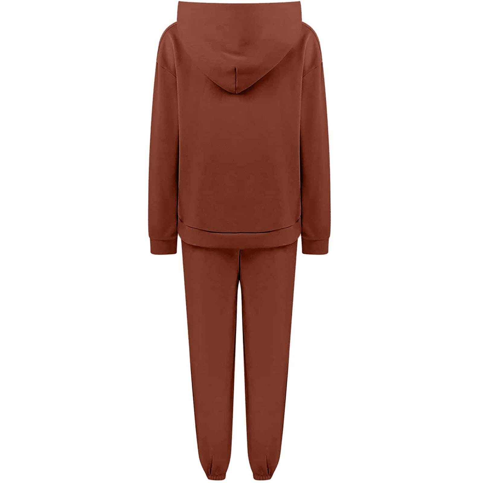 Frauen Casual Fashion Langarm Hoodie Lange Hosen Set Solide Farbe Elegantes Zweiteiler Outfit