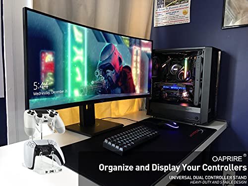 Oaprire Dual Controller Holder Gaming Accessories, Suitable For Almost All Controllers, Controller Stand For Xbox One Ps4 Ps5 Steam Pc (Crystal Clear) #TOP7