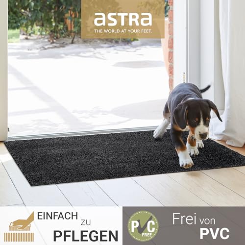 Astra Fussmatte innen rutschfest - nachhaltige Schmutzfangmatte waschbar 30°C - Türmatte PVC-FREI - Fußabtreter pflegeleicht - Fußmatte 60x100 cm anthrazit